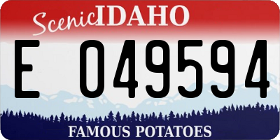 ID license plate E049594
