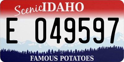 ID license plate E049597
