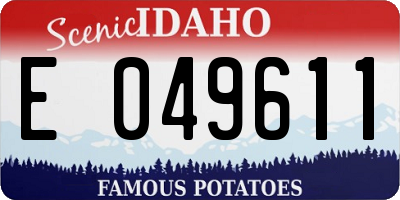 ID license plate E049611