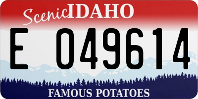 ID license plate E049614