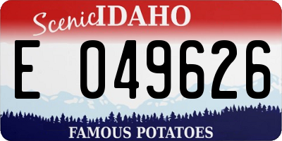 ID license plate E049626