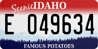 ID license plate E049634