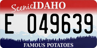ID license plate E049639