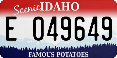ID license plate E049649