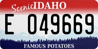 ID license plate E049669