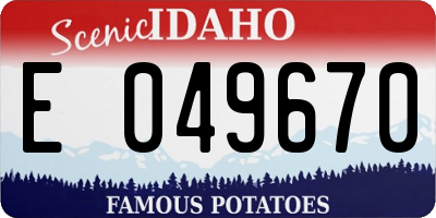ID license plate E049670