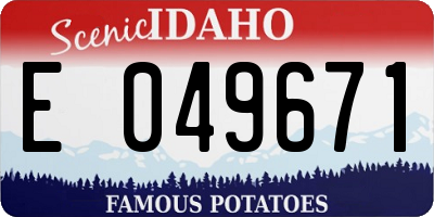 ID license plate E049671