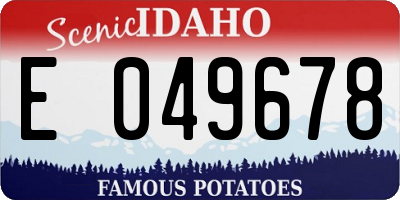 ID license plate E049678