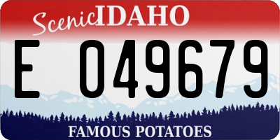 ID license plate E049679