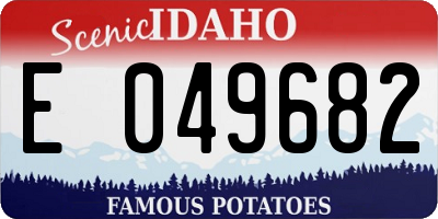 ID license plate E049682