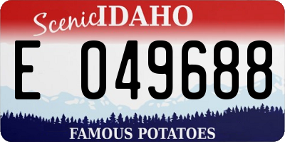 ID license plate E049688