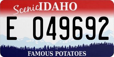ID license plate E049692