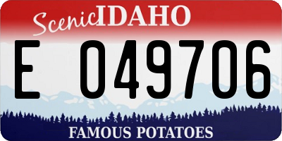 ID license plate E049706
