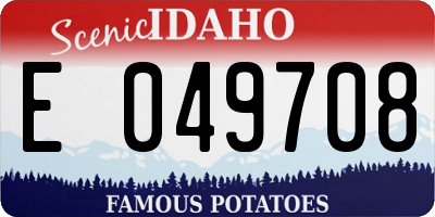 ID license plate E049708