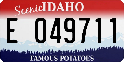 ID license plate E049711