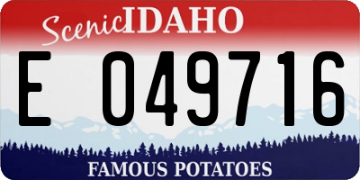 ID license plate E049716
