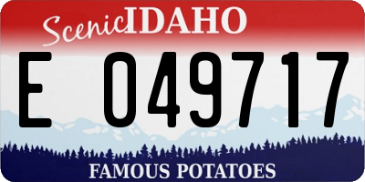 ID license plate E049717