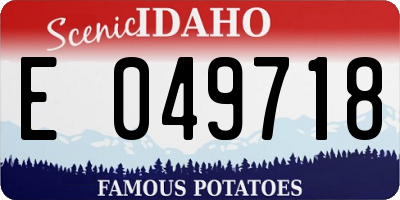 ID license plate E049718