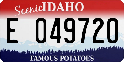 ID license plate E049720