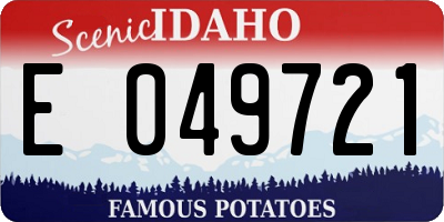 ID license plate E049721