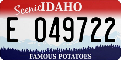ID license plate E049722