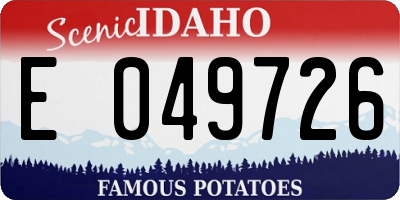 ID license plate E049726