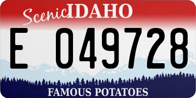 ID license plate E049728