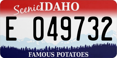 ID license plate E049732