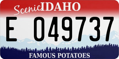 ID license plate E049737