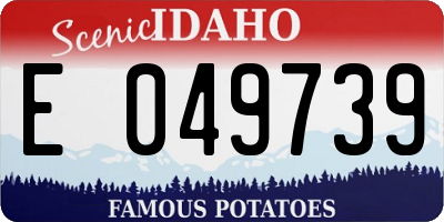 ID license plate E049739