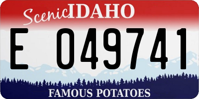 ID license plate E049741