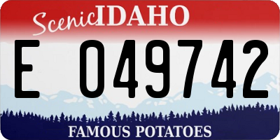 ID license plate E049742