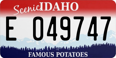 ID license plate E049747