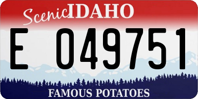 ID license plate E049751