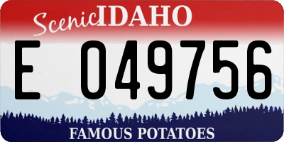 ID license plate E049756