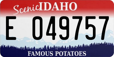 ID license plate E049757