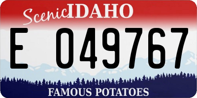 ID license plate E049767