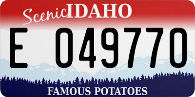 ID license plate E049770