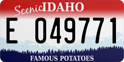 ID license plate E049771