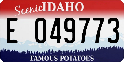 ID license plate E049773