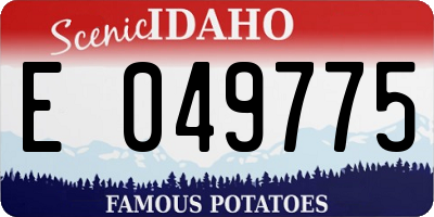 ID license plate E049775