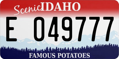 ID license plate E049777