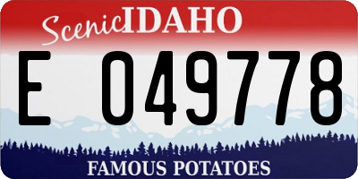 ID license plate E049778
