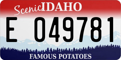 ID license plate E049781