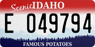 ID license plate E049794