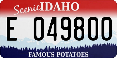 ID license plate E049800