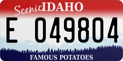 ID license plate E049804