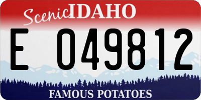 ID license plate E049812