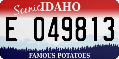ID license plate E049813