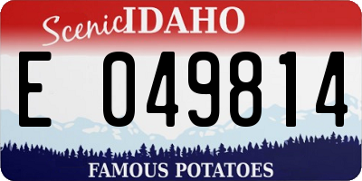 ID license plate E049814